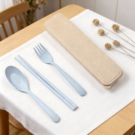 小麥秸稈餐具三件套