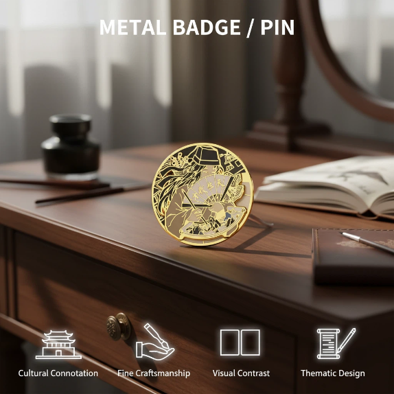 金屬旋轉襟章/徽章/可做獎牌